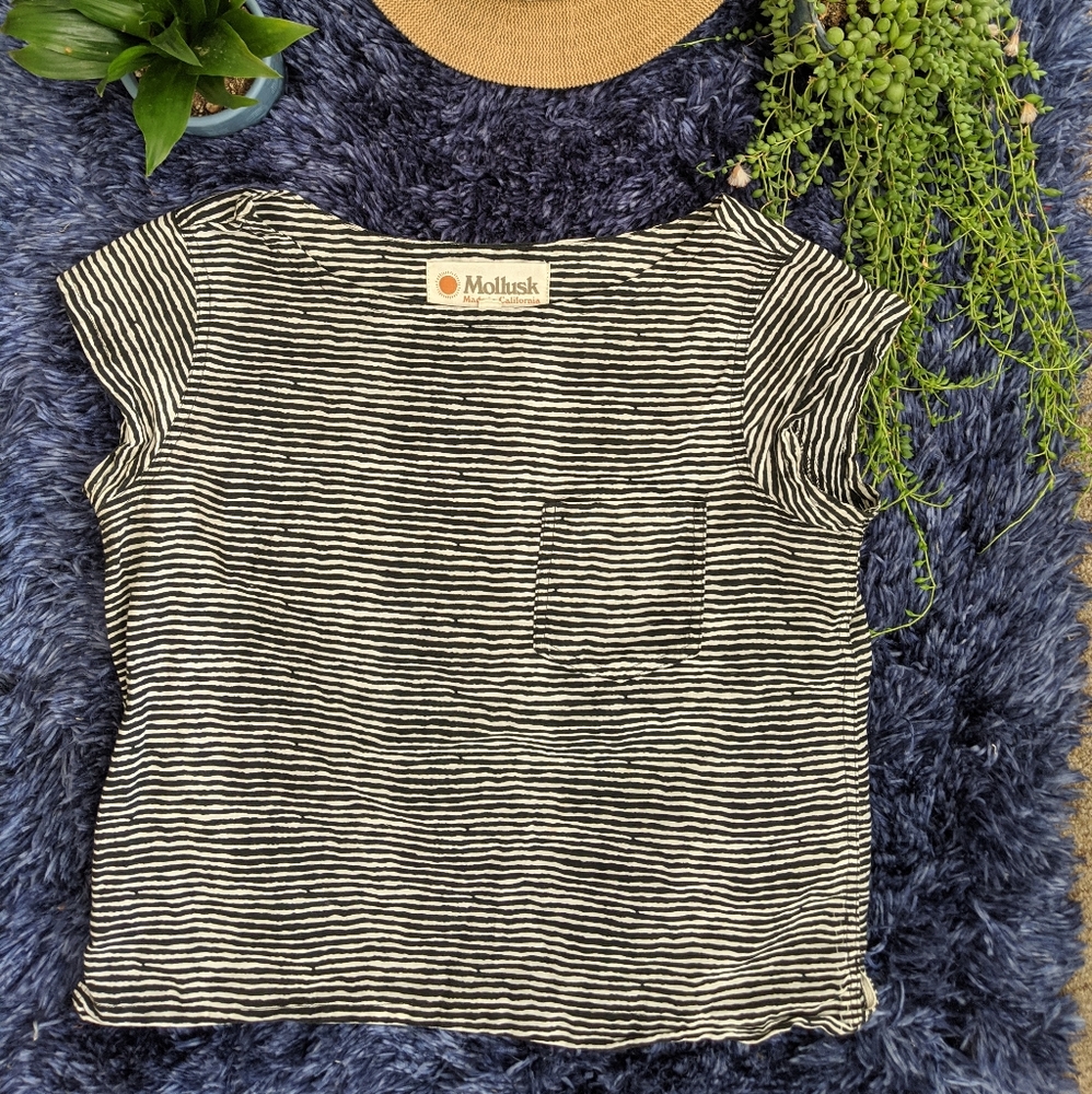 Mollusk Graphic Cotton Blouse Shirt - Size Small